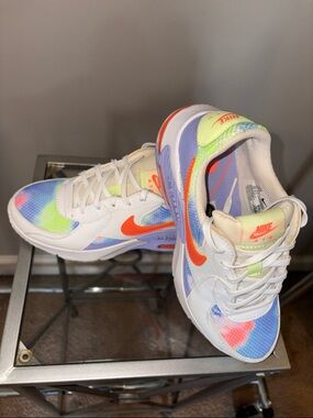 Nike Kids Multicolor Tie-Dye White/Neon Orange Swoosh Sneakers